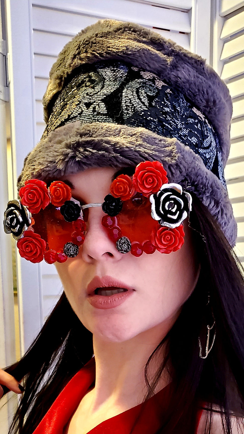 Thumbnail: Raquel's Midnight Smoke Furry Head Wrap