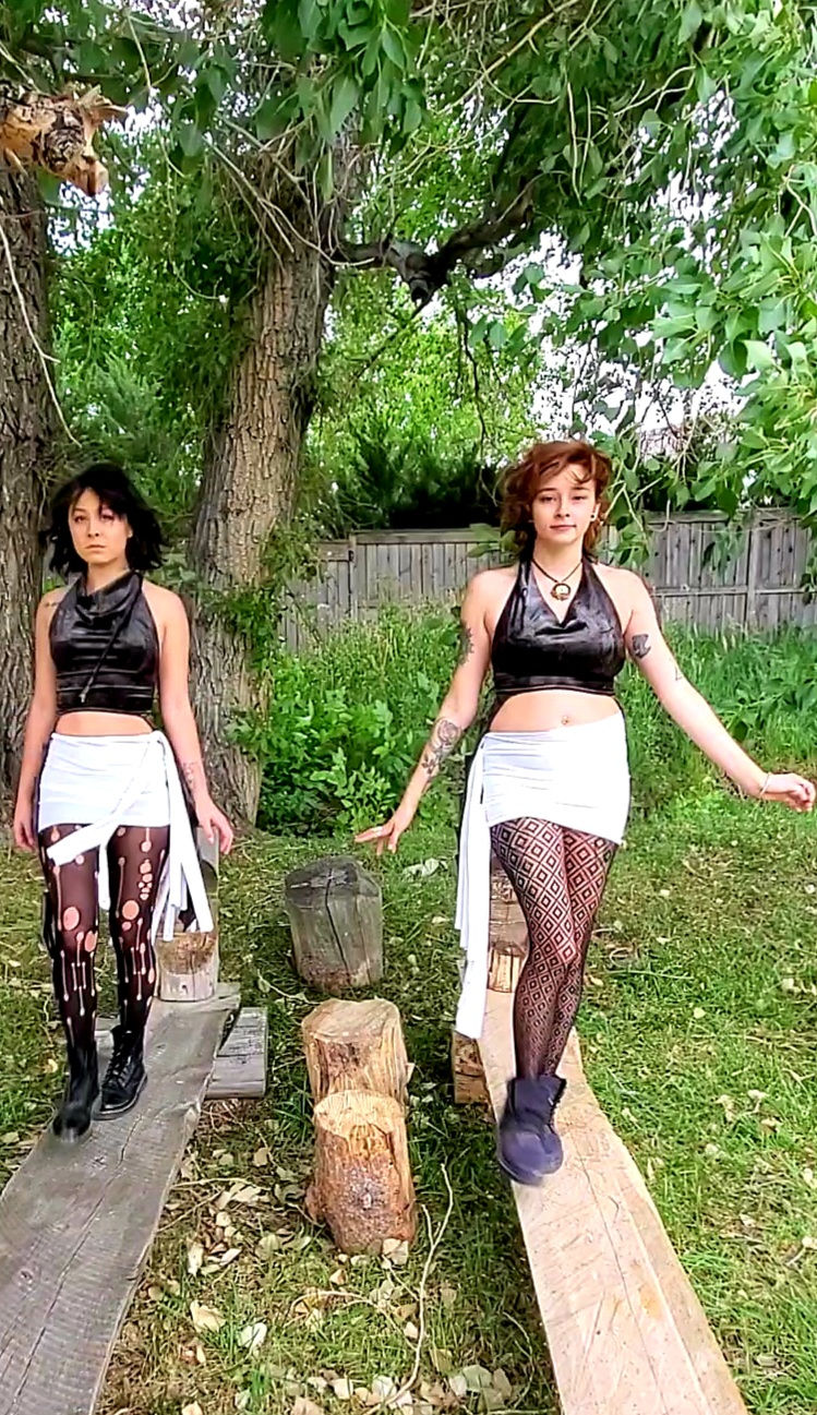 Blue Steel Velvet Sister Crop Tops