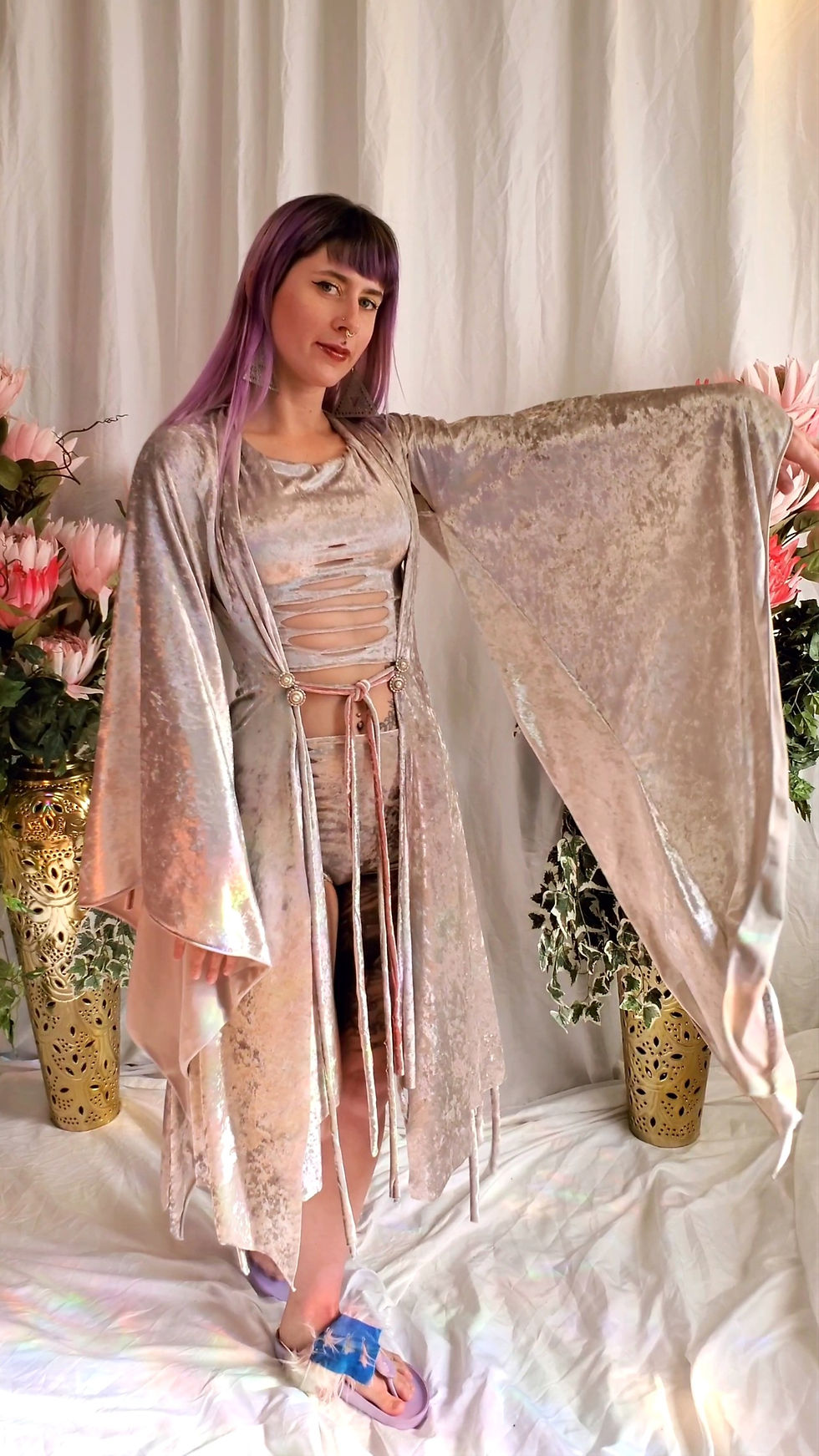 Silver Fox Crush Amah Kimono