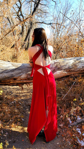 Lovin' Red Velvet NinJackie Crossback Gown | Haus of Faye