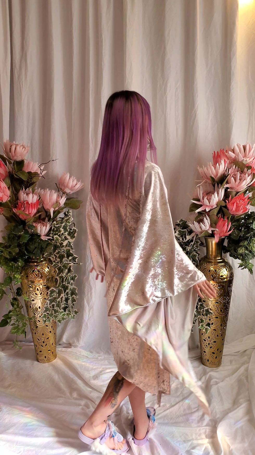 Thumbnail: Silver Fox Crush Amah Kimono with Lingerie and Swim Set