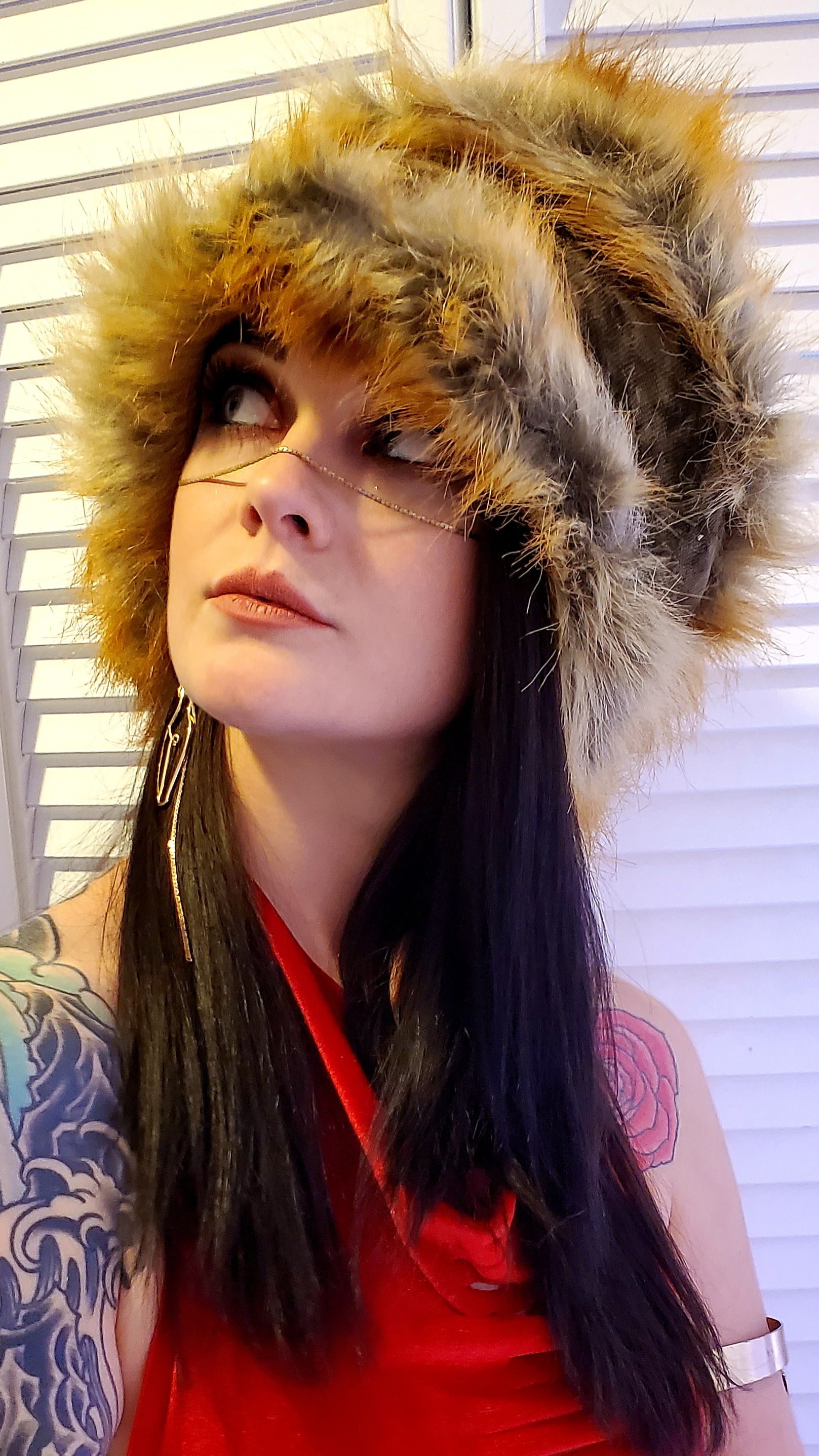 Raquel's Long Foxy Furry Head Wrap