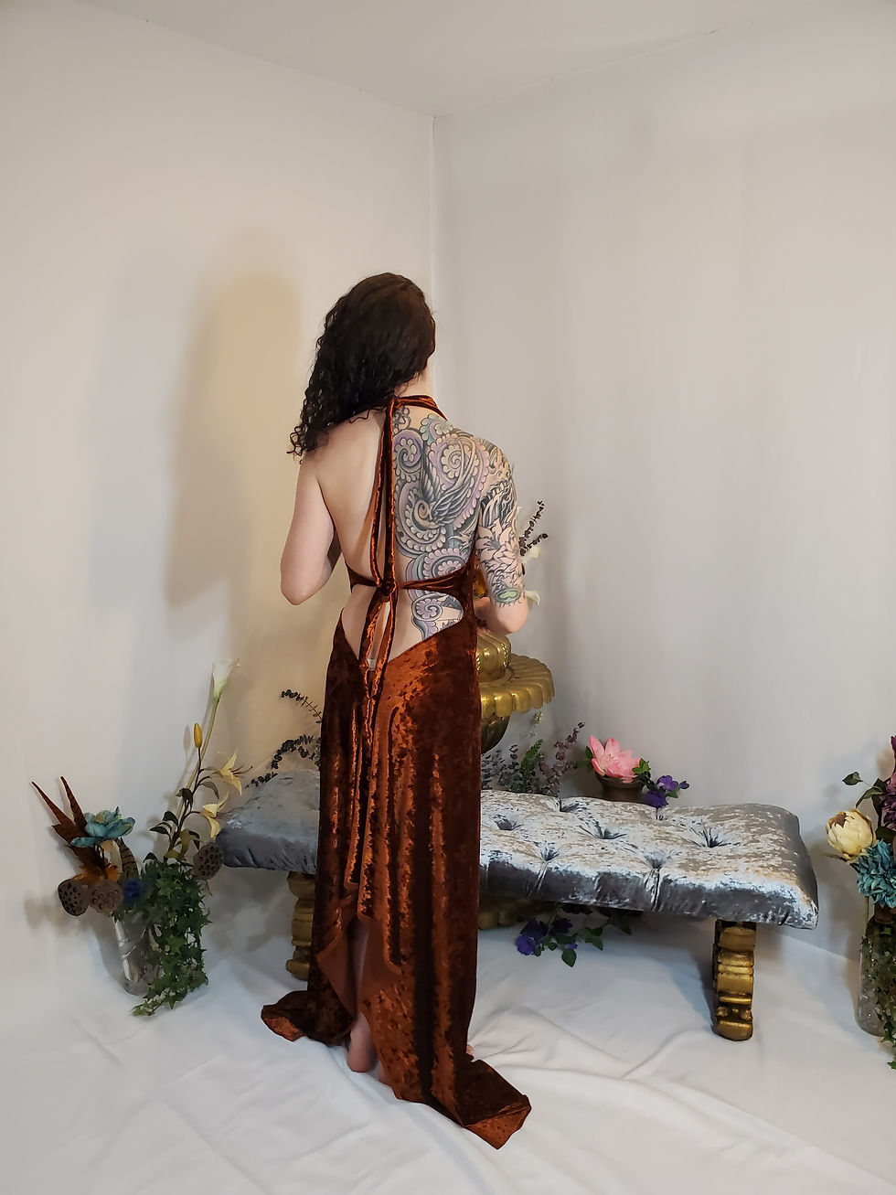 Thumbnail: Setting Sun Rust Velvet Gown