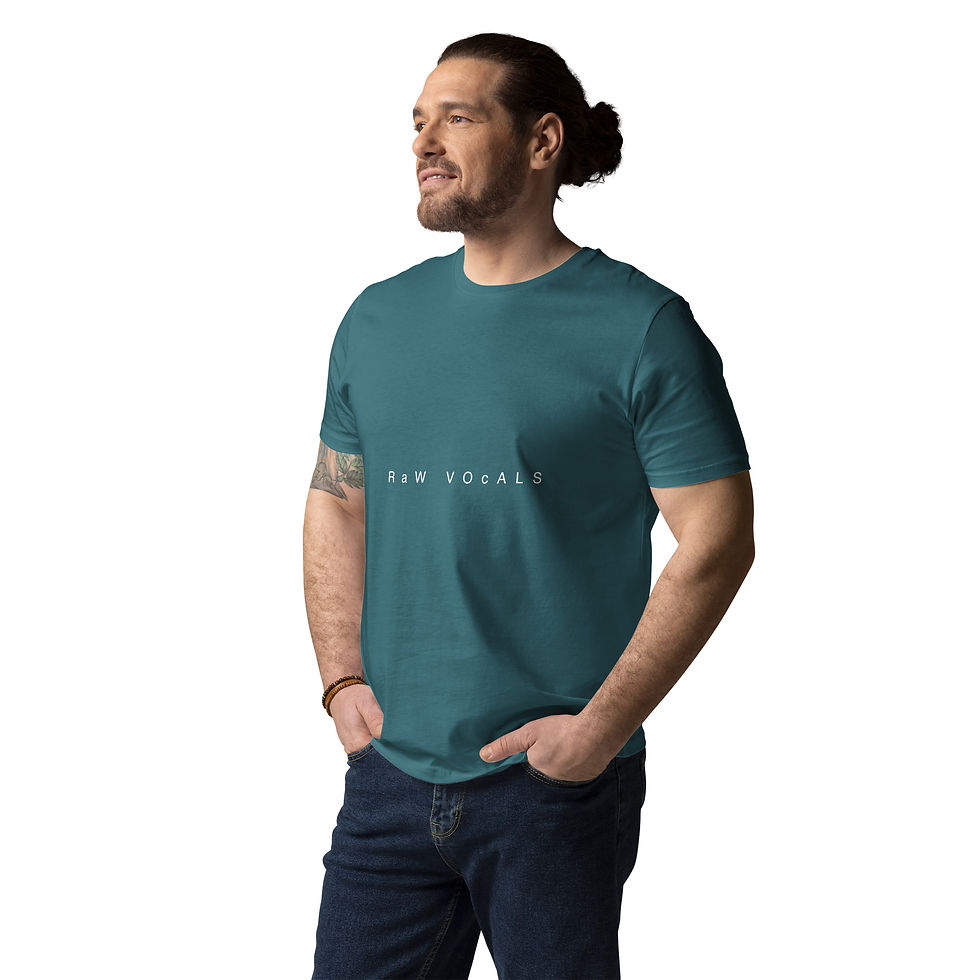 Thumbnail: Raw Vocal Unisex organic cotton t-shirt White Logo
