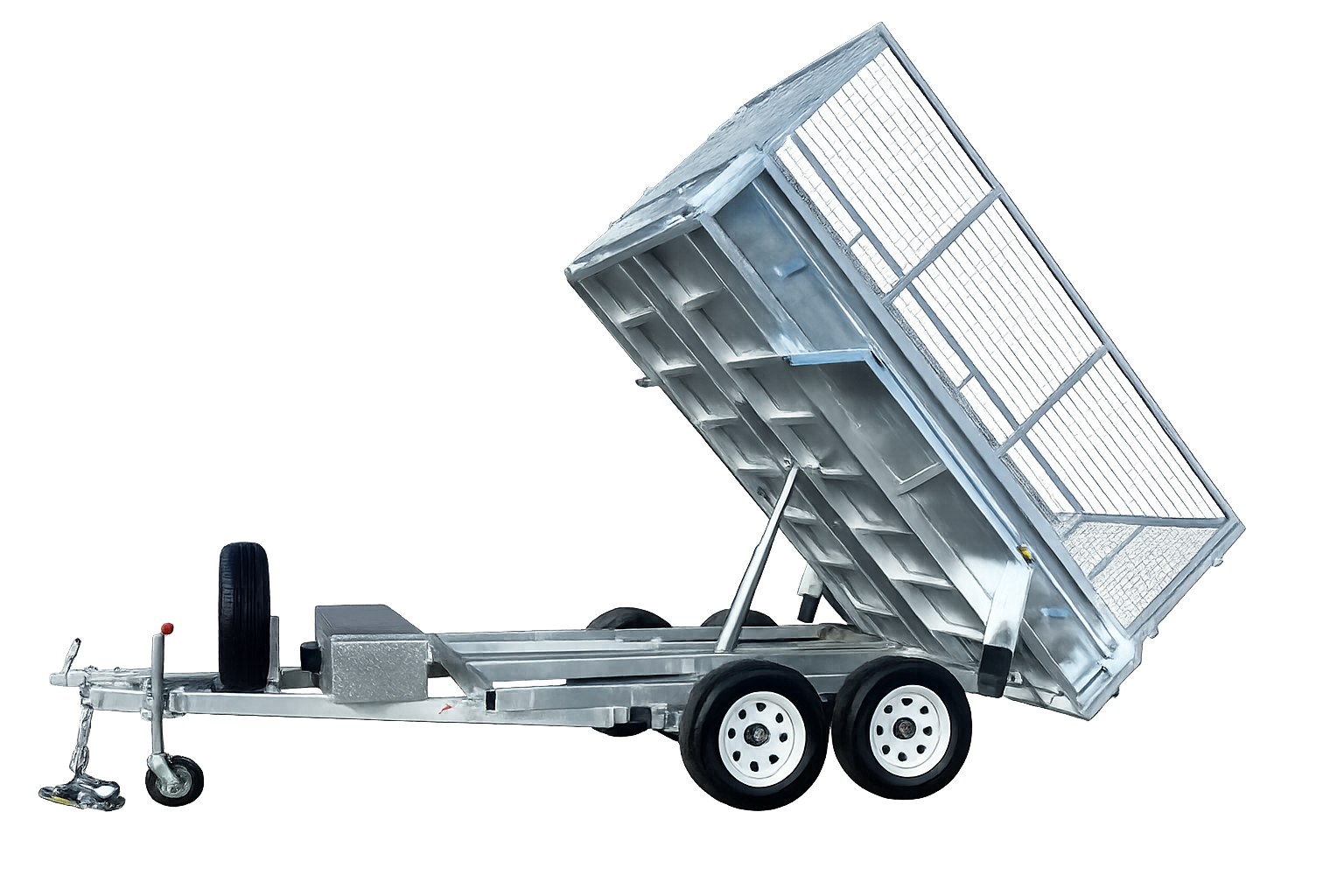 10x5 Hydraulic Braked Tipper Trailer + 600 Cage