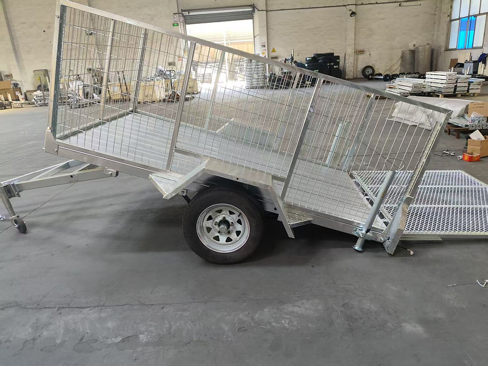 Thumbnail: Ride On Flatbed 8x5 Trailer with 1200mm Ramp & 900mm Cage