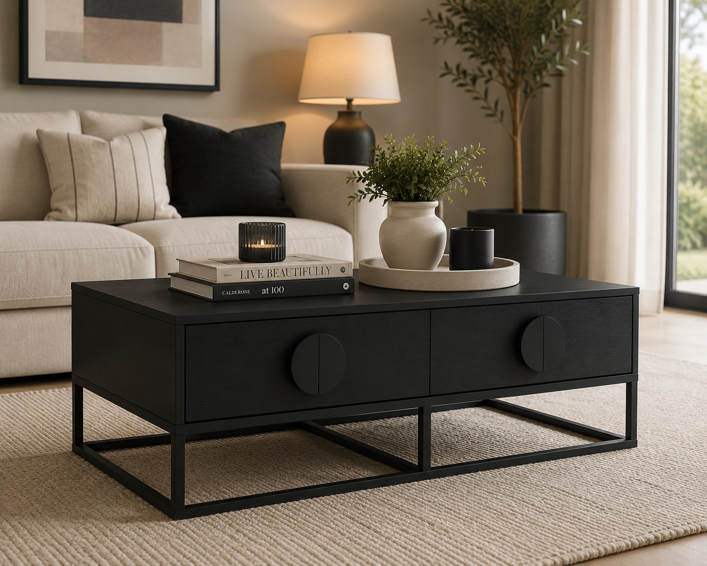 Moon Series Black Coffee Table