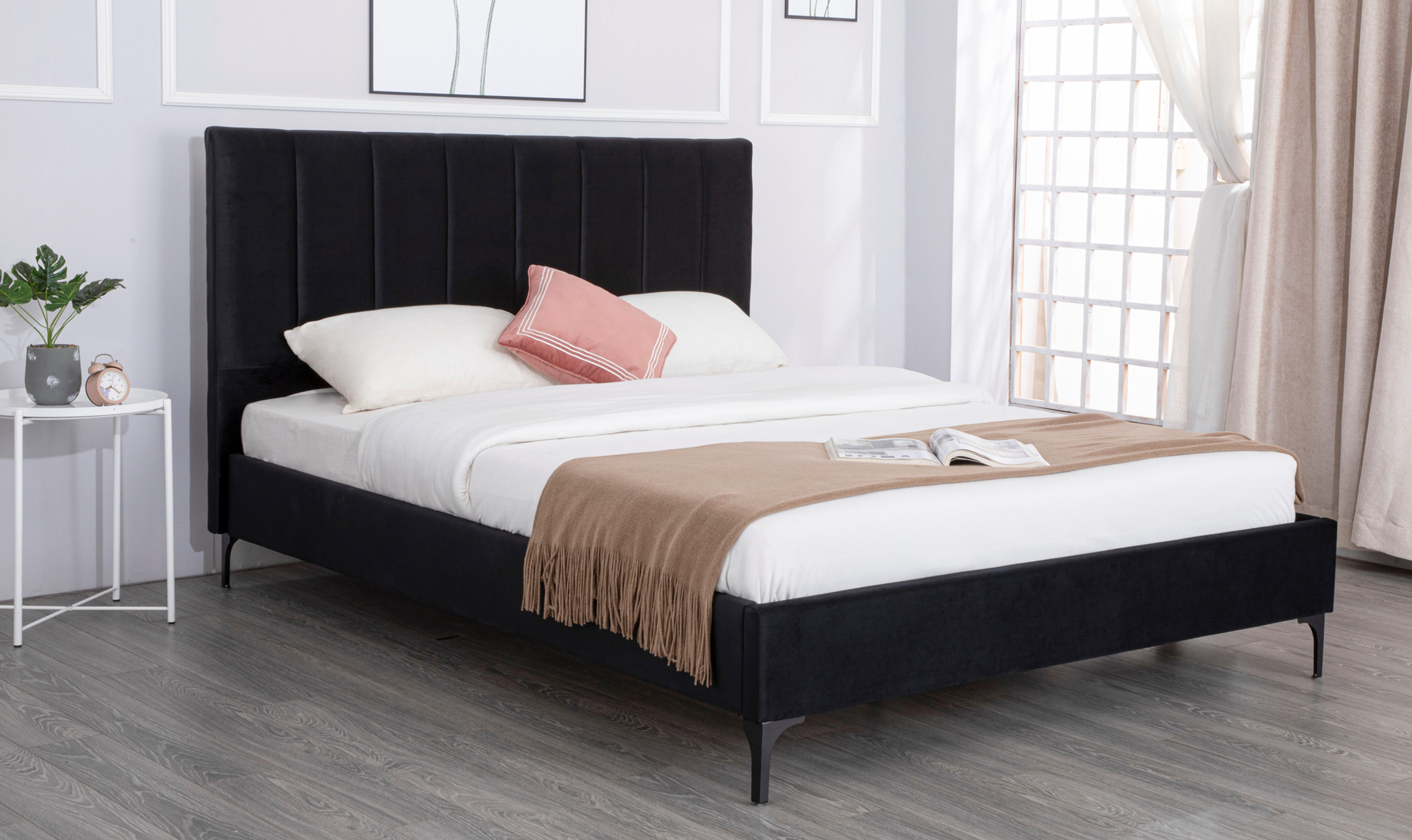 Queen Black Velvet Bed Frame
