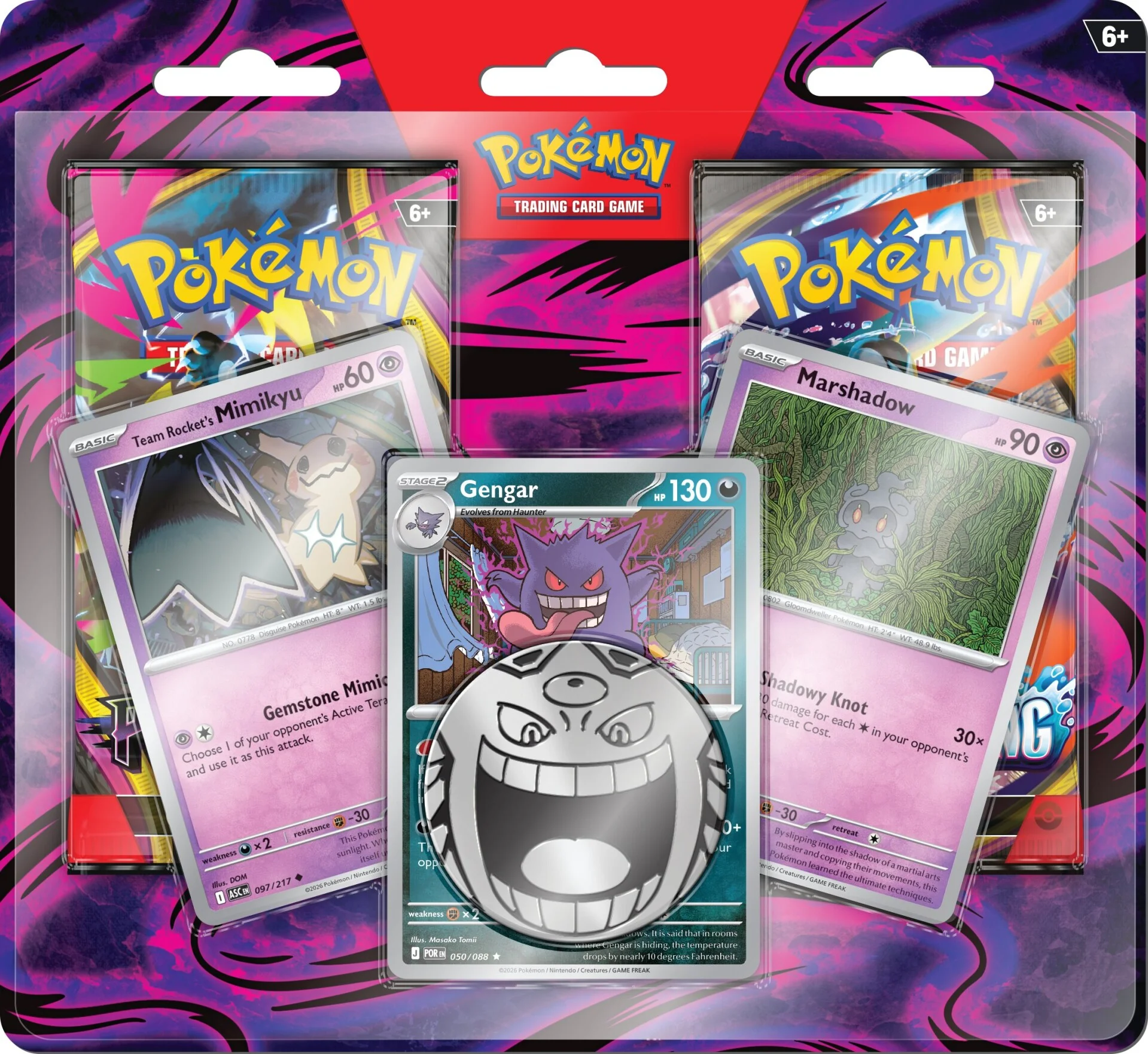 Pokémon - Enhanced 2-Pack Blister Gengar, Marshadow & Team Rocket's Mimikyu