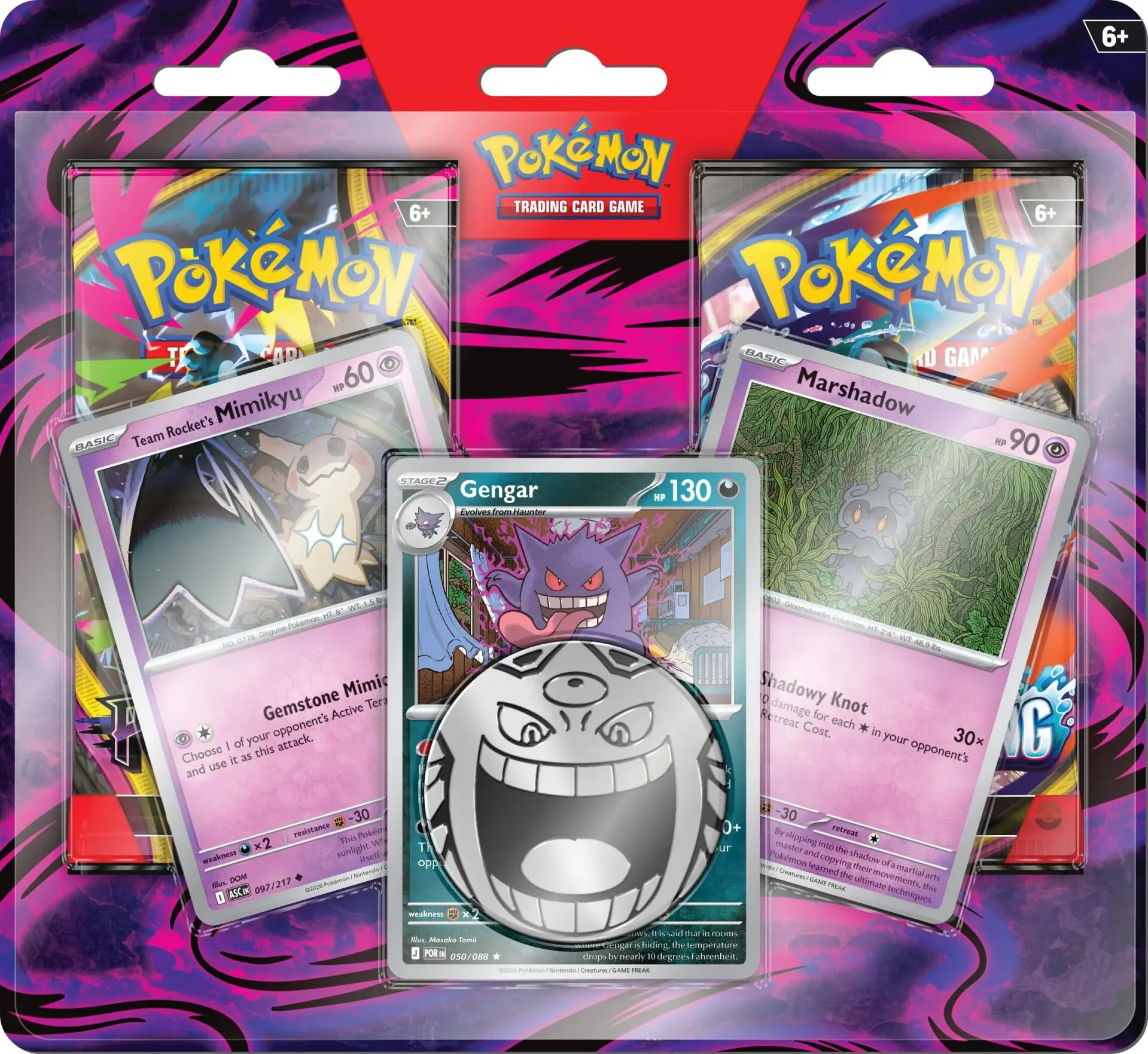 Pokémon Enhanced 2-Pack Blister Gengar, Marshadow & Team Rocket's Mimikyu