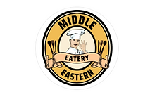 A yellow and black company logo for Middle Eastern Eatery