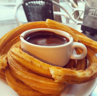 Hoto Choloate and churros in Madrid