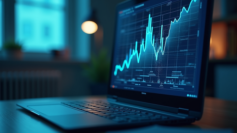 Close-up view of a computer screen displaying AI data analytics