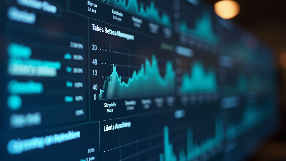 Close-up view of a digital dashboard showing workflow automation metrics
