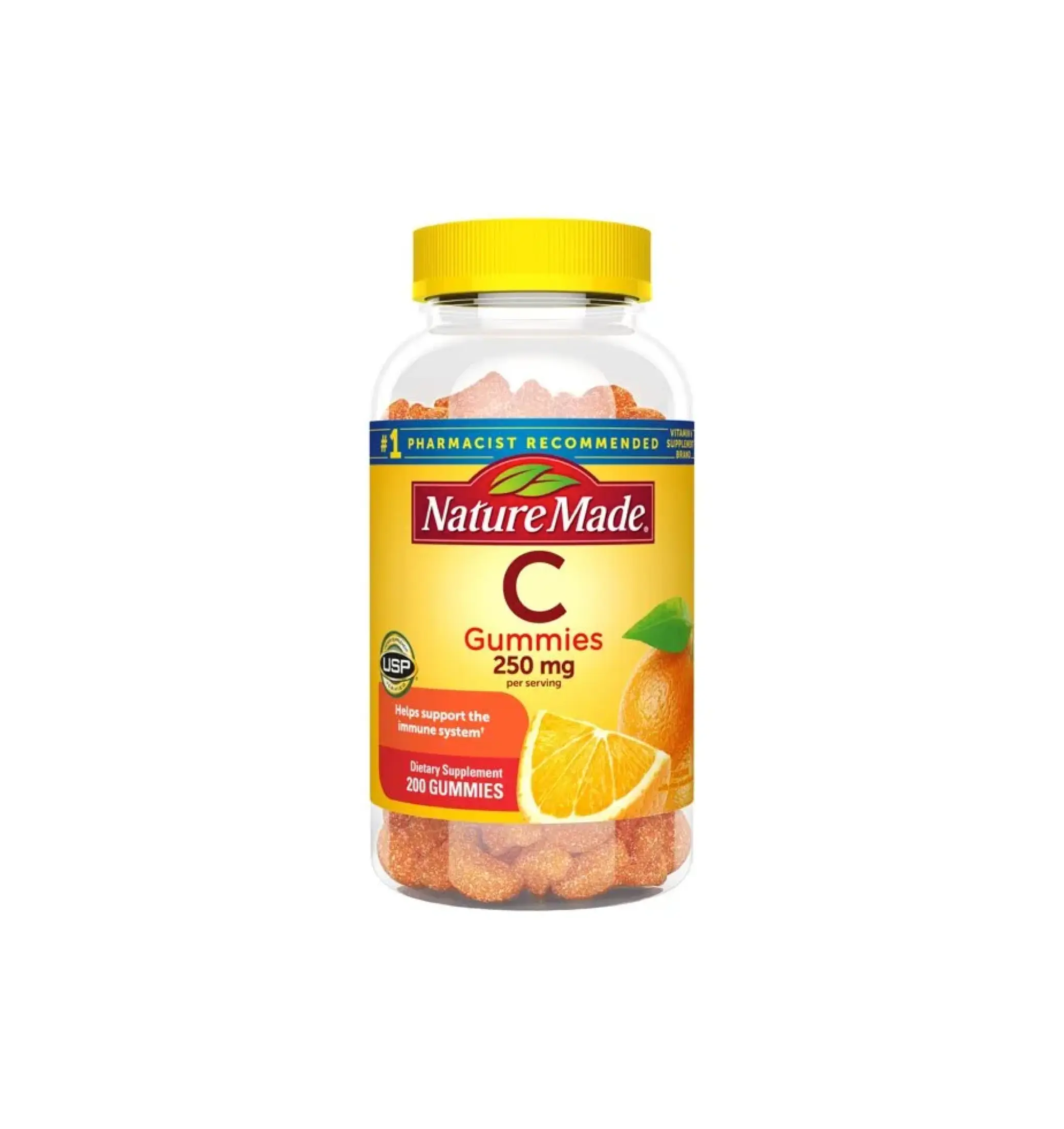 Nature Made Adult Gummies 200 CT Vitamin C Dietary Supplement, Orange