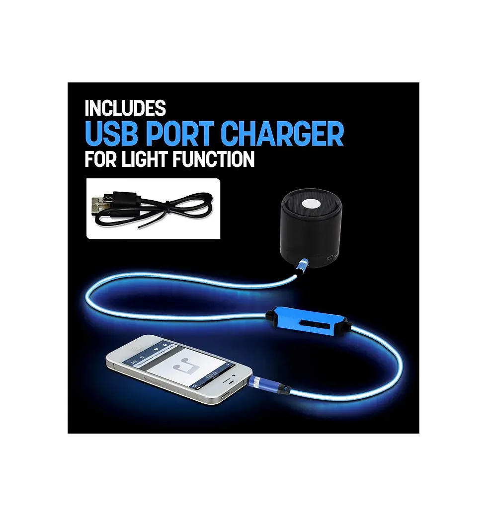 Thumbnail: Pilot Electronics EL-1301BWK Auxiliary Music Sync Audio Cable, 3.5mm, Blue