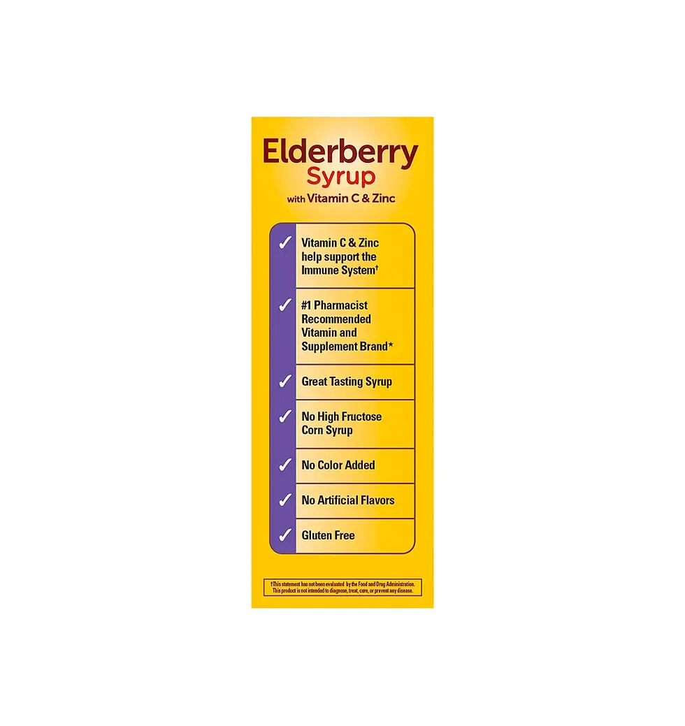 Thumbnail: Nature Made Black Elderberry Syrup with Zinc and Vitamin C, 4 oz Bottle, Natural