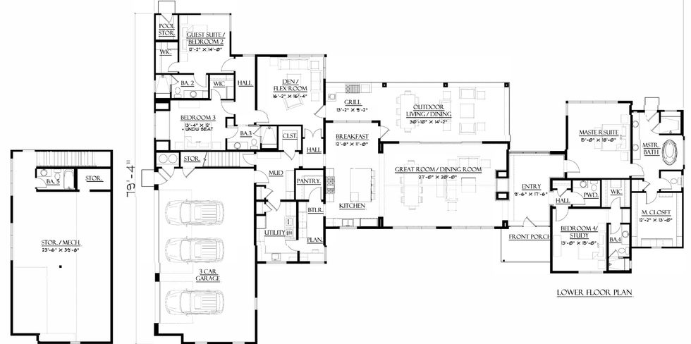 Turtle Creek Custom Homes-The White Oak-Floor Plan