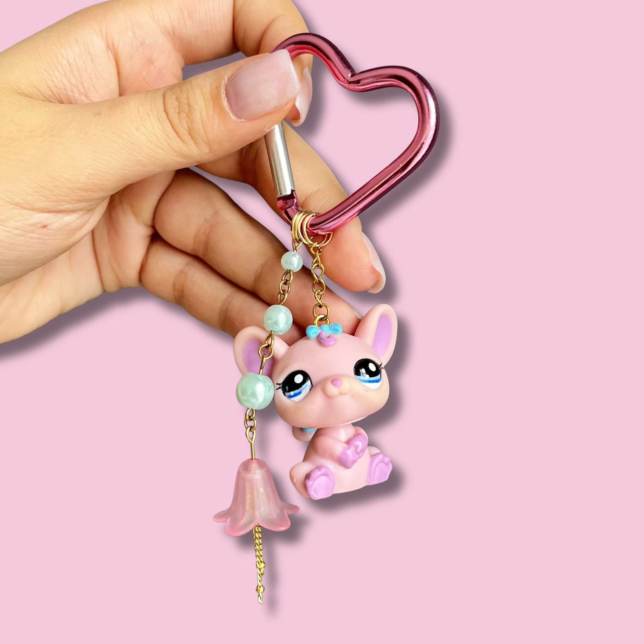 Bijou de sac Souris rose