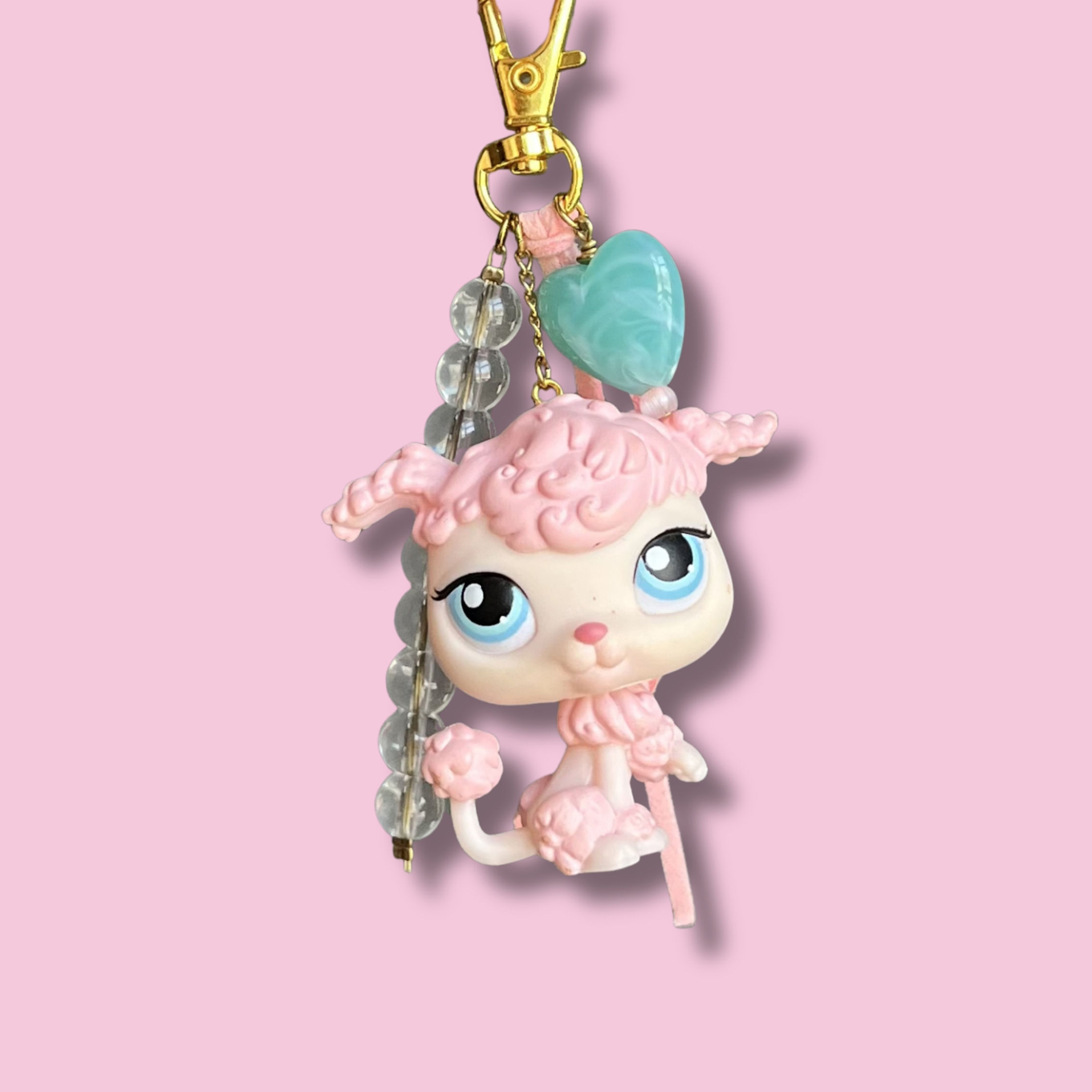 Bijou de sac Caniche rose