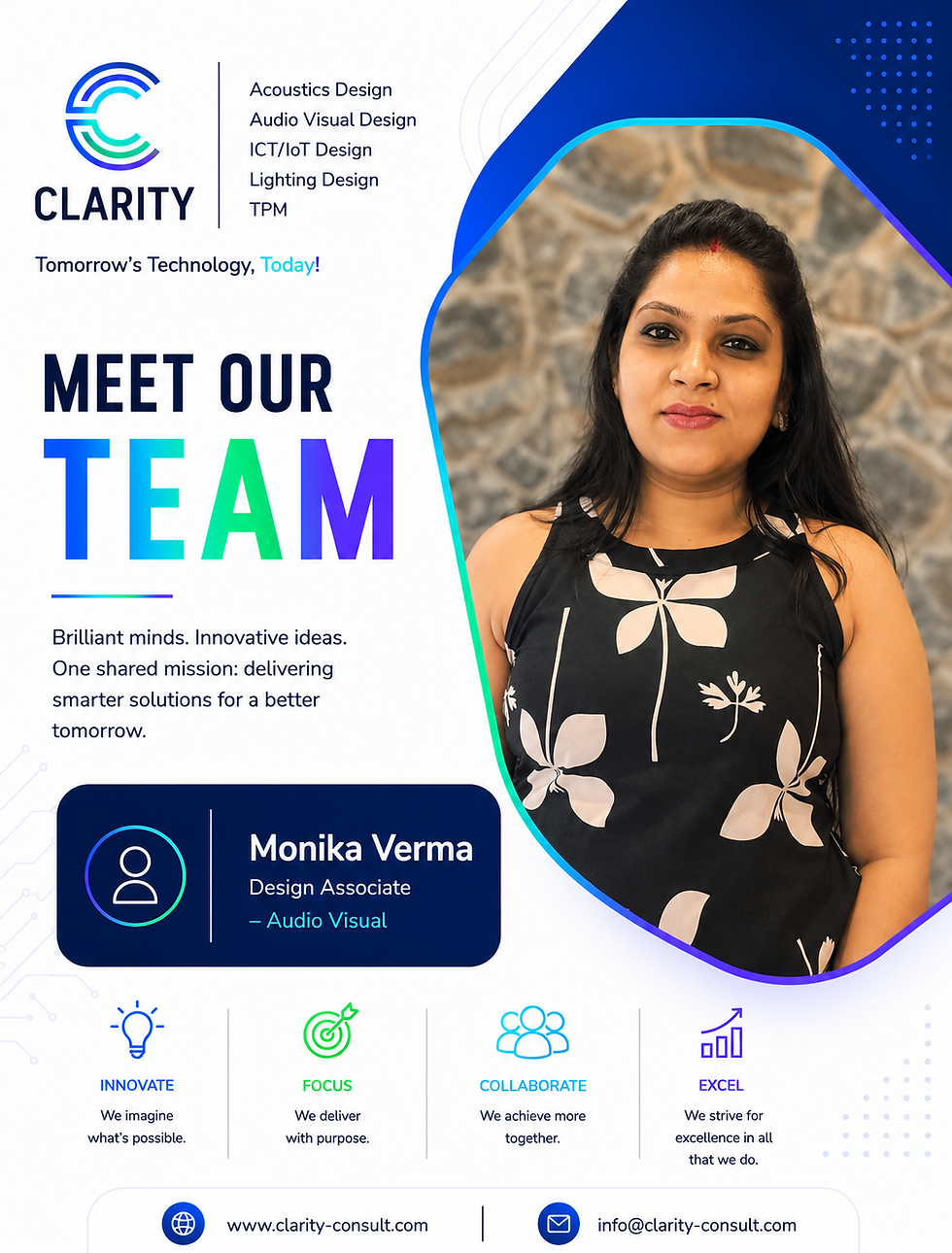 Meet the Team - Monika Verma, Design Associate - Audio Visual