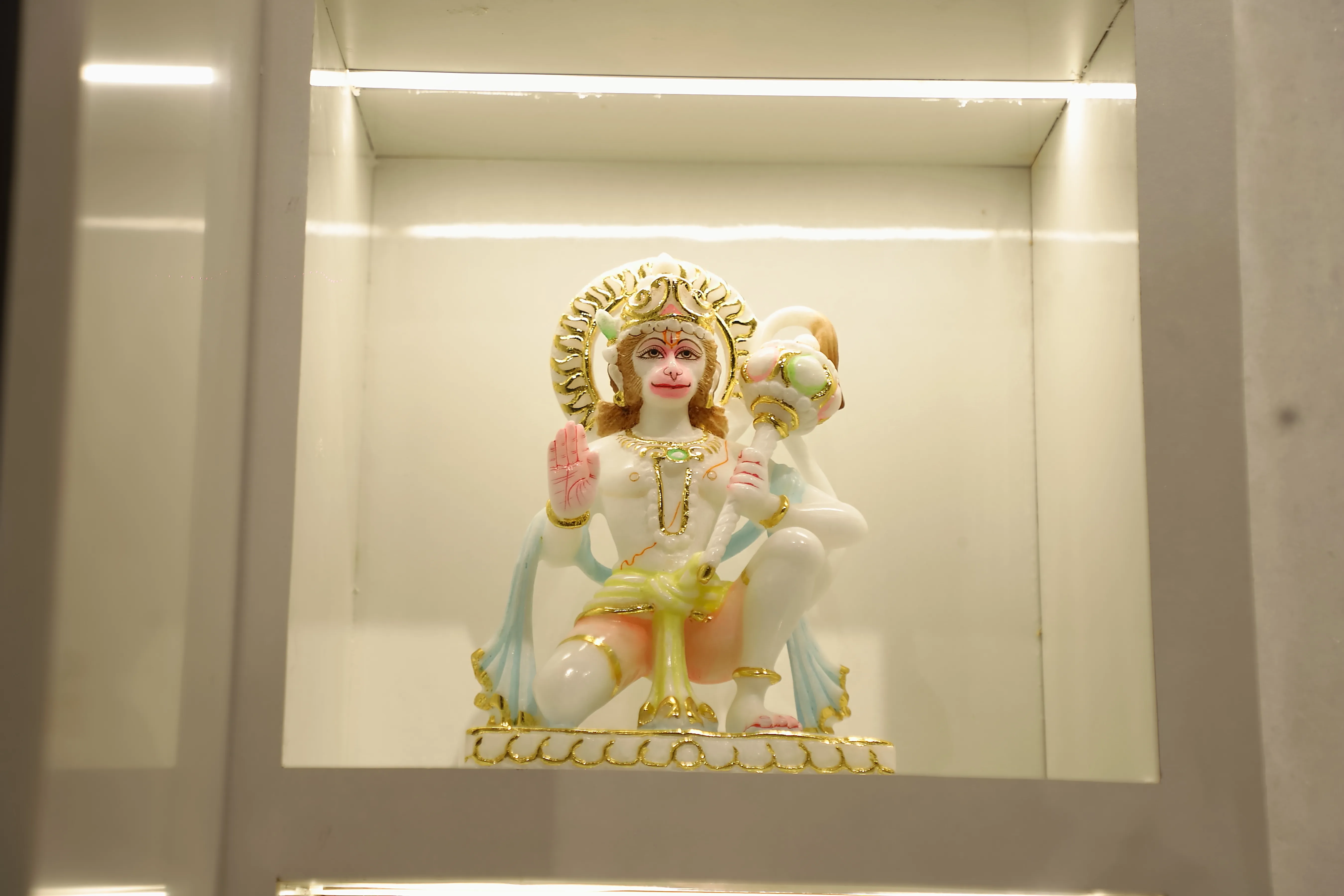 Lord Hanuman painted Murti made of Vietnam Marble