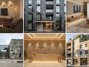 Various applications of Unistone India facade product application in Architectural and Building projects