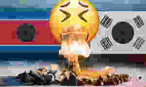 An image of what an impending puke war between the Koreon countries could look like.
