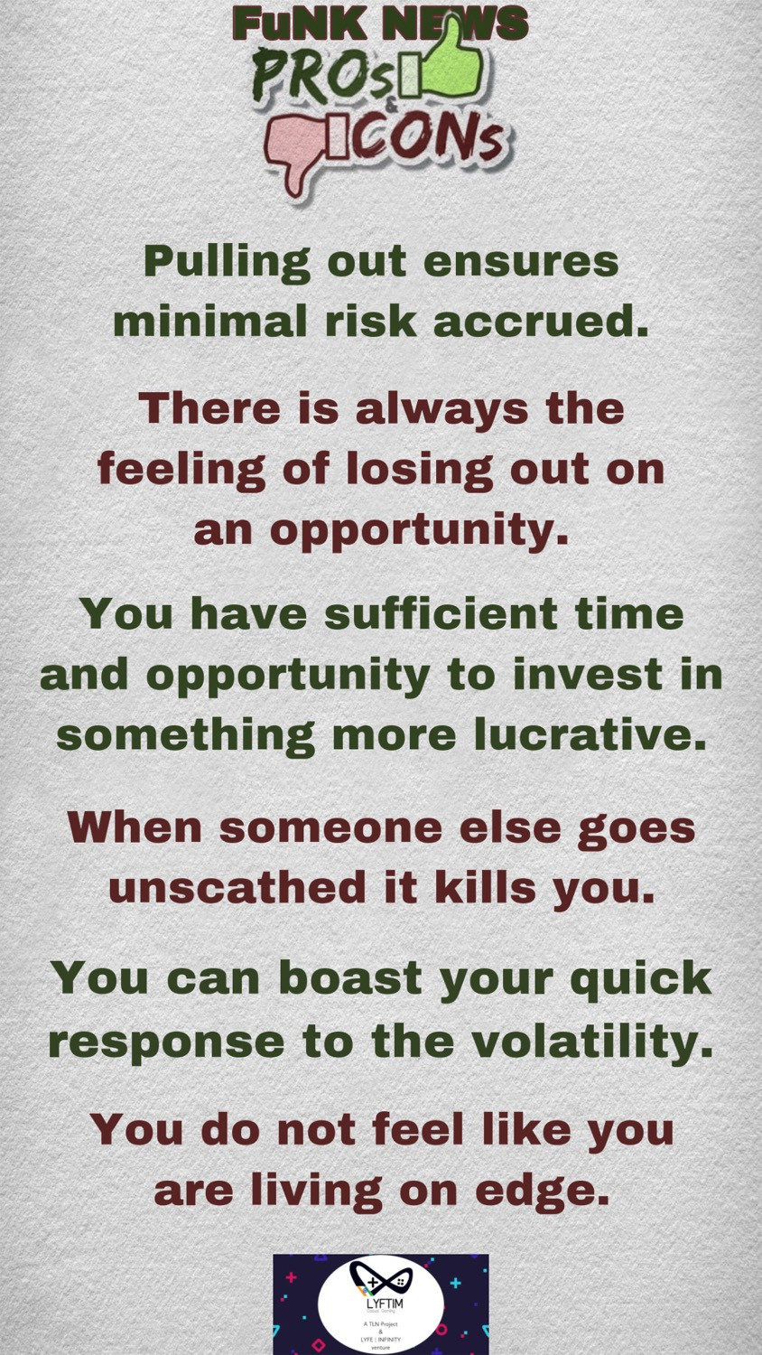 Pulling out is a method of ensuring that you do not end up risking your life as well as your partners. In this image there are pros and stupid cons of pulling out.