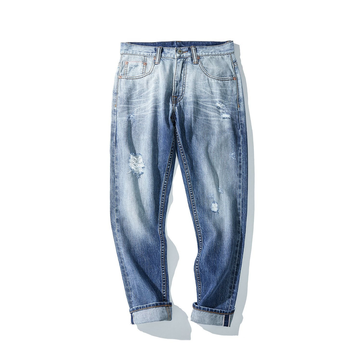 Bsty日系高工藝洗水手磨牛仔褲