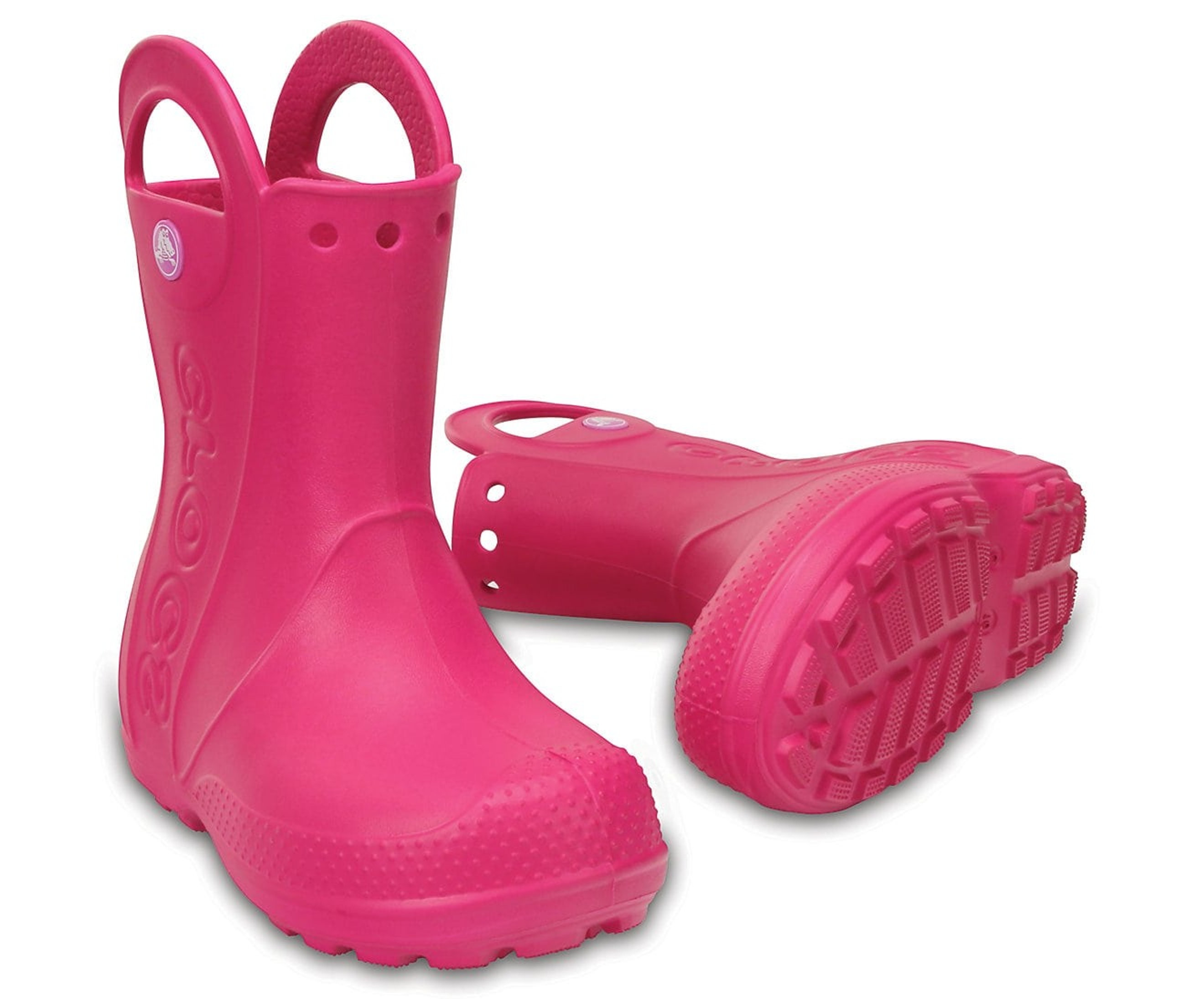 pink croc rain boots