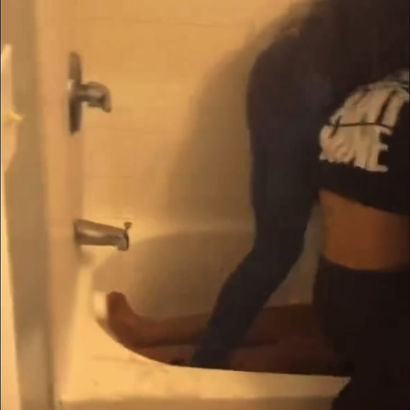 OPPS CATCH CHICK IN SHOWER WHILE THE BABY WATCH HER GET JUMPED 😳