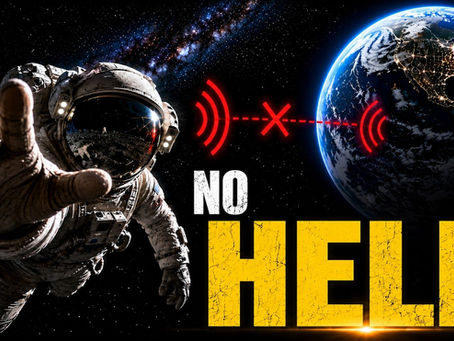 Astronaut in deep space facing communication delays and limited help from Earth.