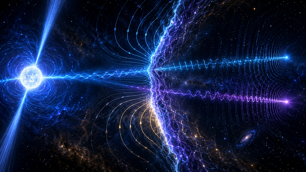 An AU-Scale Magnetic-Field Reversal May Be Bending Pulsar Signals - And It Echoes a Core Idea in UETC