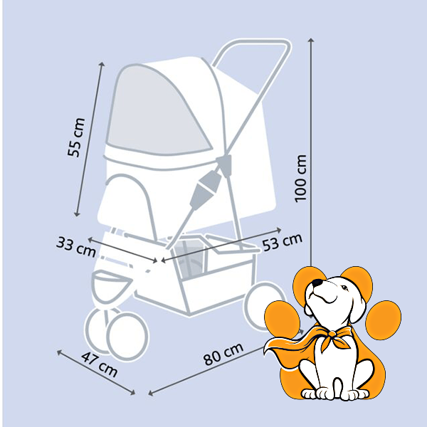 Thumbnail: Trixie Buggy Kolica, Crna, Za Pse Do 11kg, Dimenzije