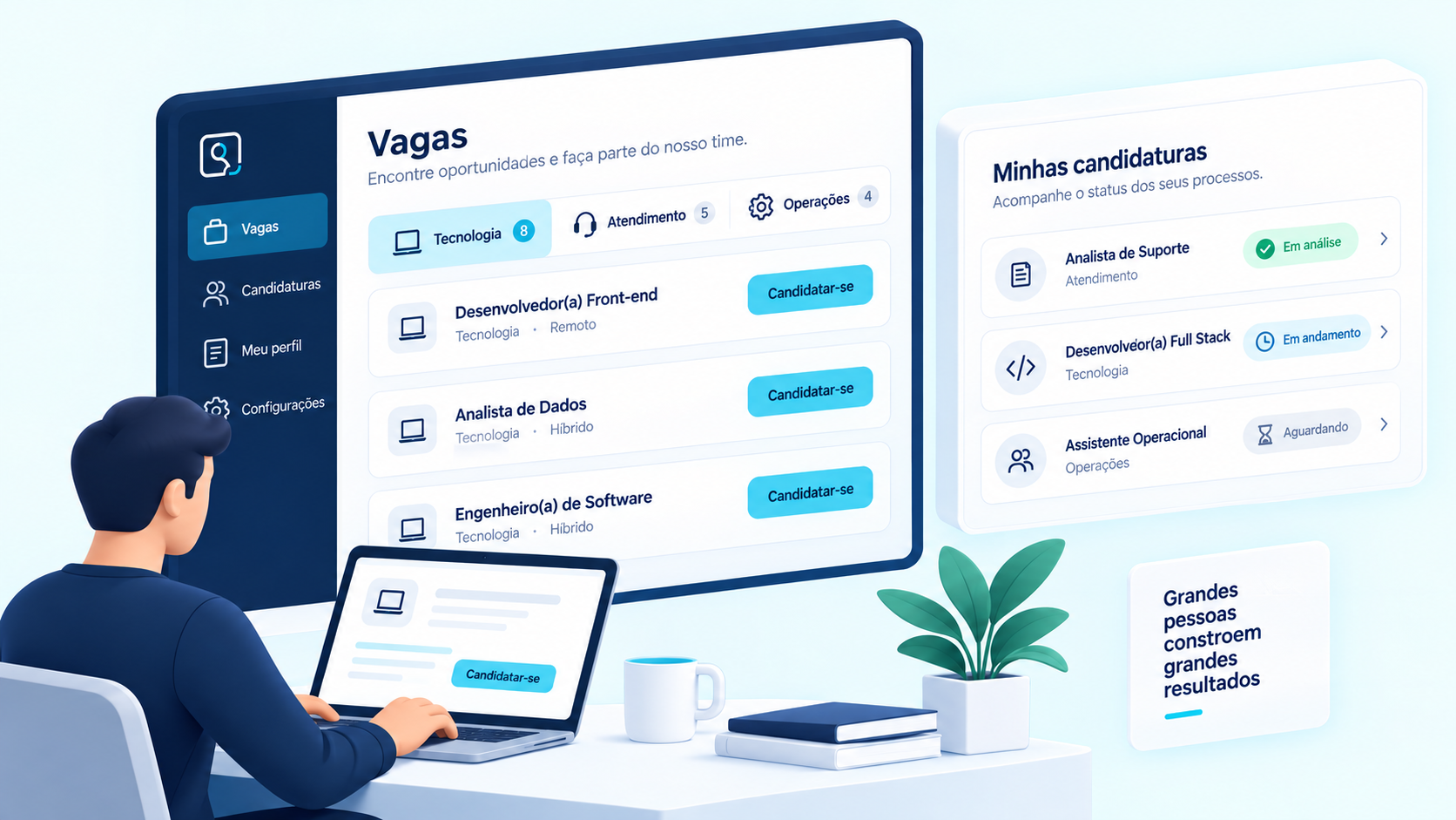 Quadro de vagas e acompanhamento de candidaturas