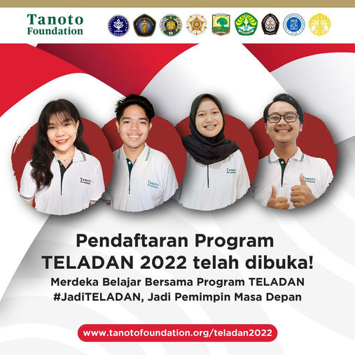 PENDAFTARAN PROGRAM BEASISWA KEPEMIMPINAN DARI TANOTO FOUNDATION DIBUKA