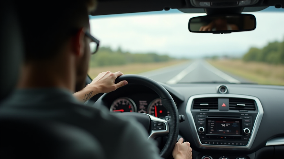 Eye-level view of a precision driving training session