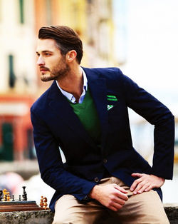 Blazer with Button-Down
