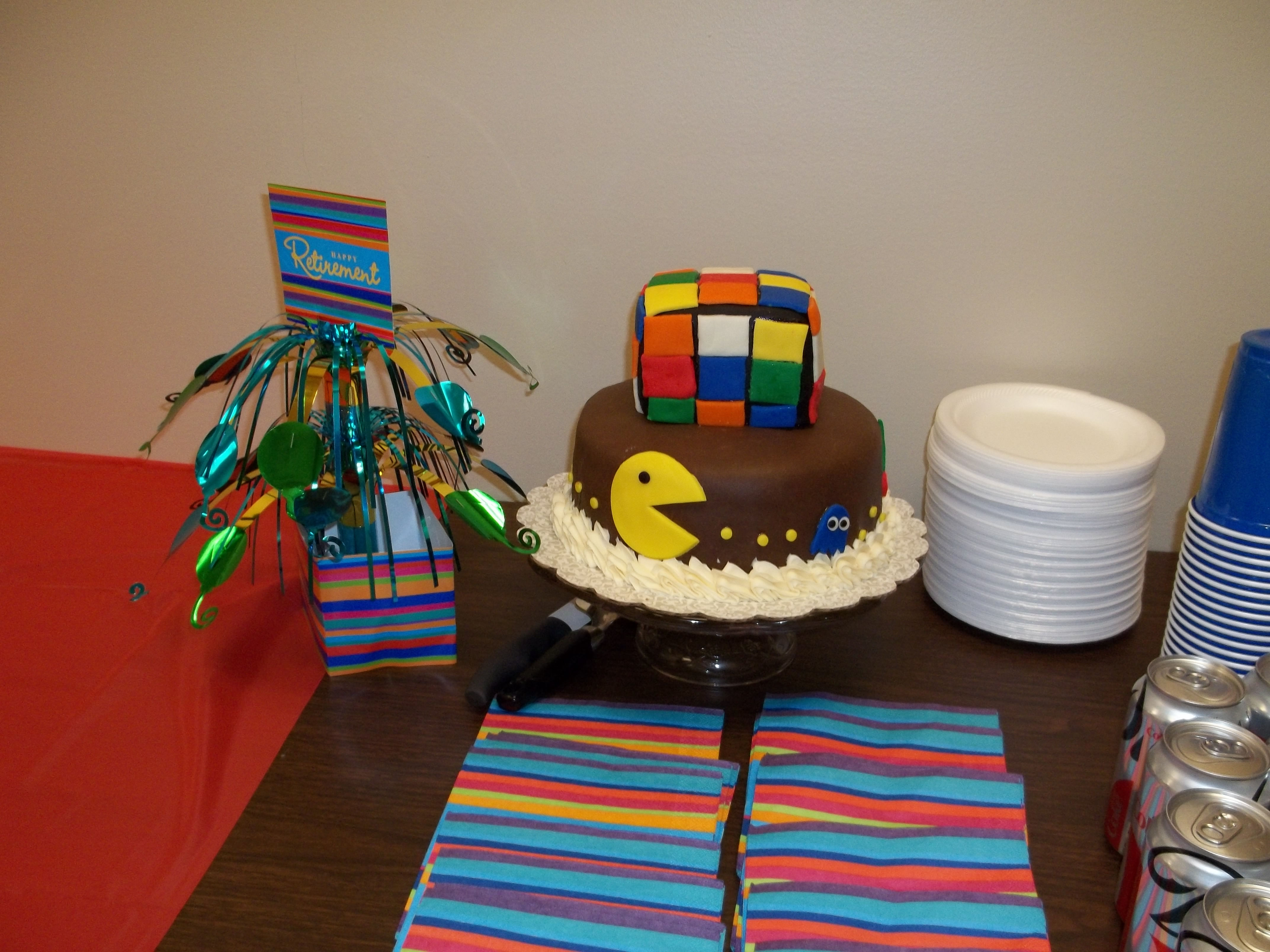 Rubik's Cube/PacMan cake
