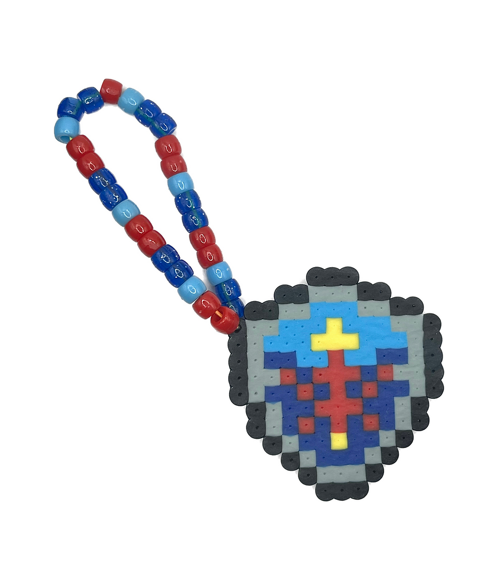 Thumbnail: Video Game Shield Perler Bracelet