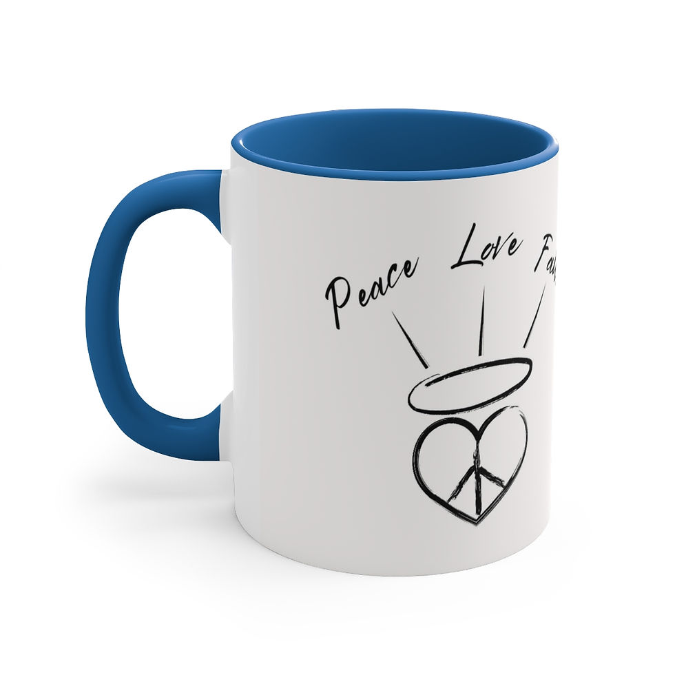 Thumbnail: Peace. Love. Faith. Accent Coffee Mug, 11oz