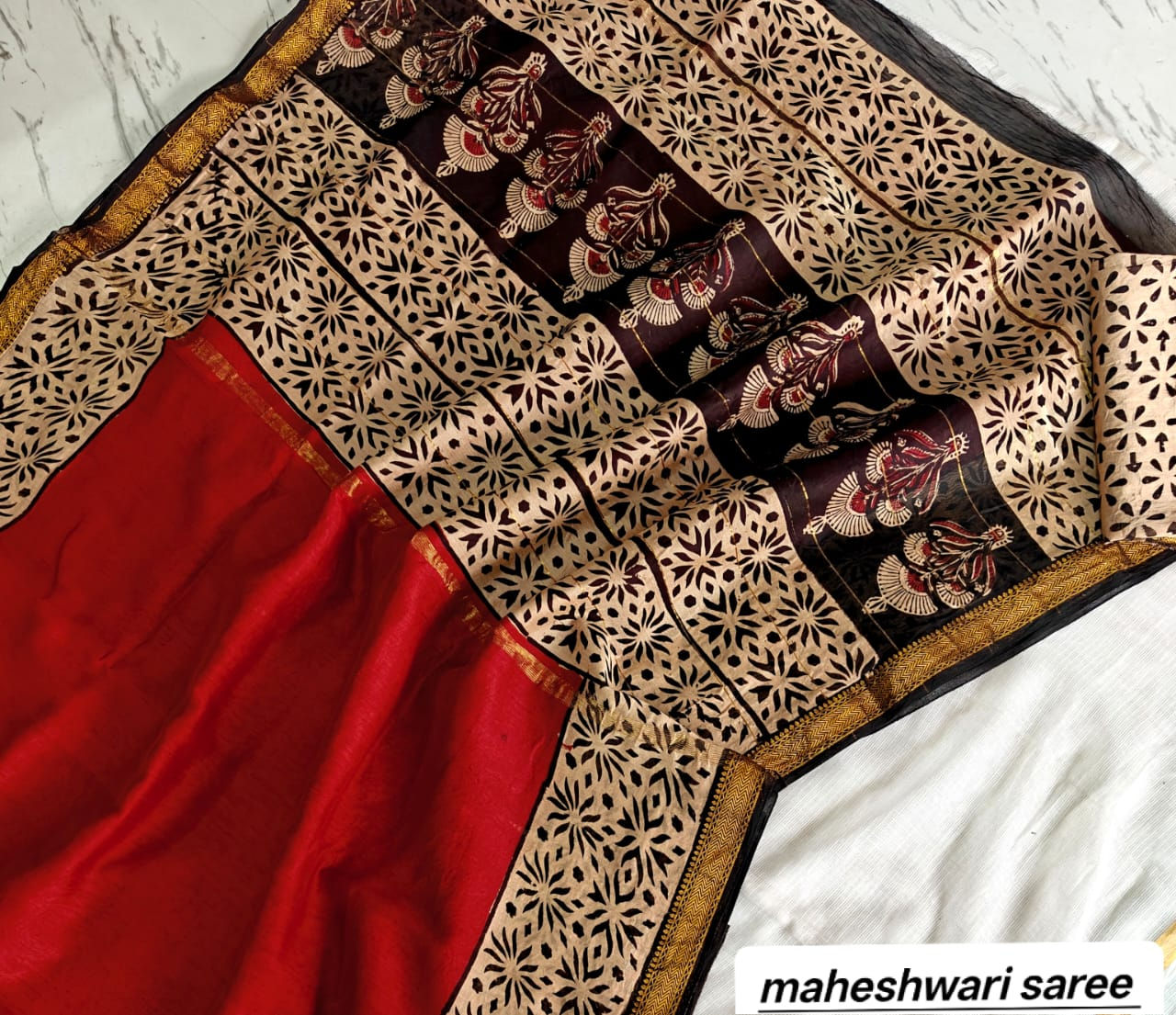Pure Maheshwari Silk Saree