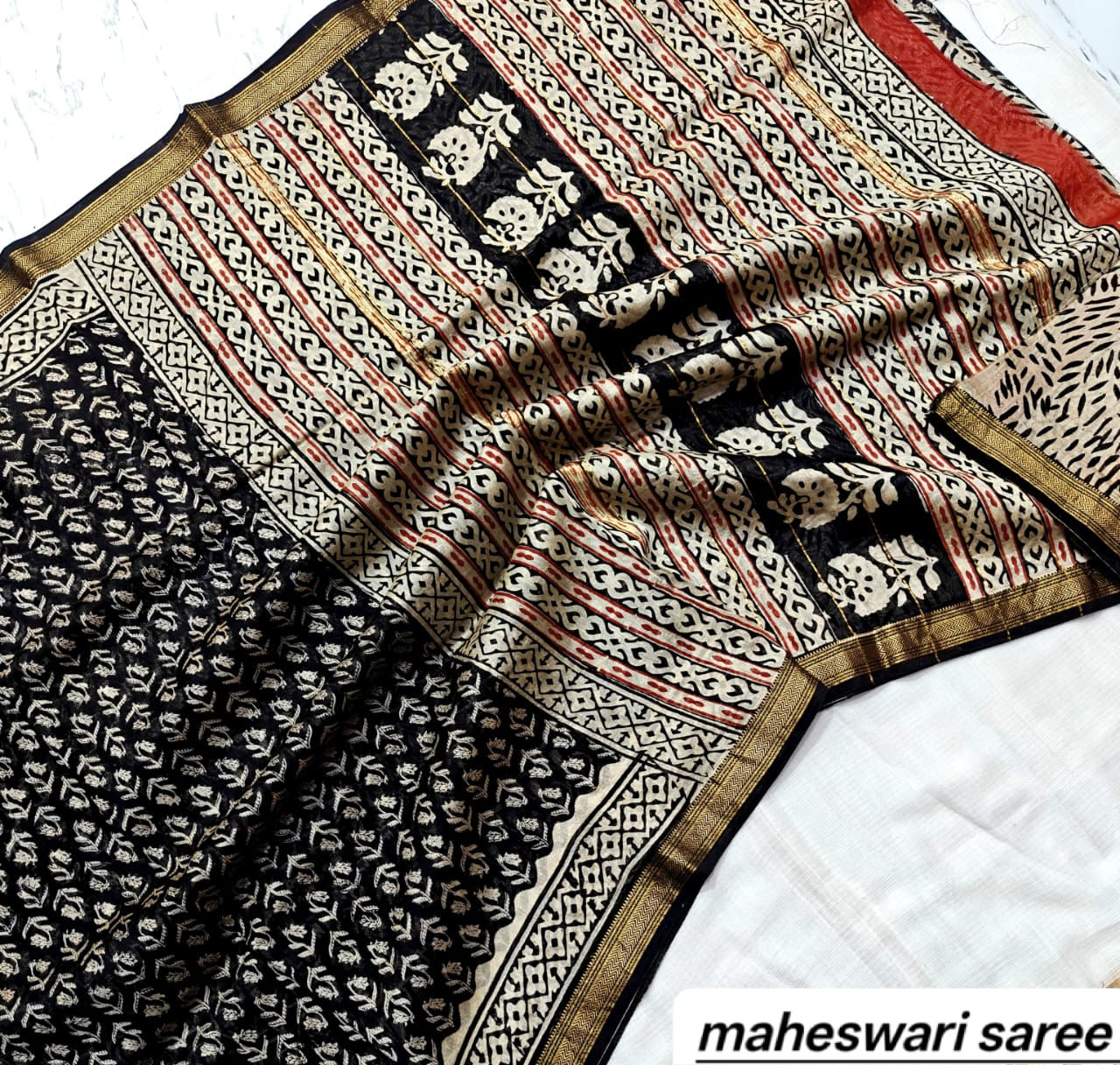 Pure Maheshwari Silk Saree