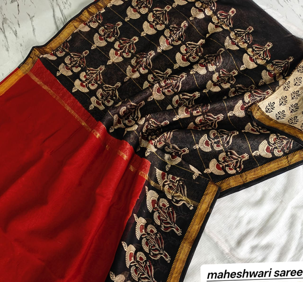 Pure Maheshwari Silk Saree