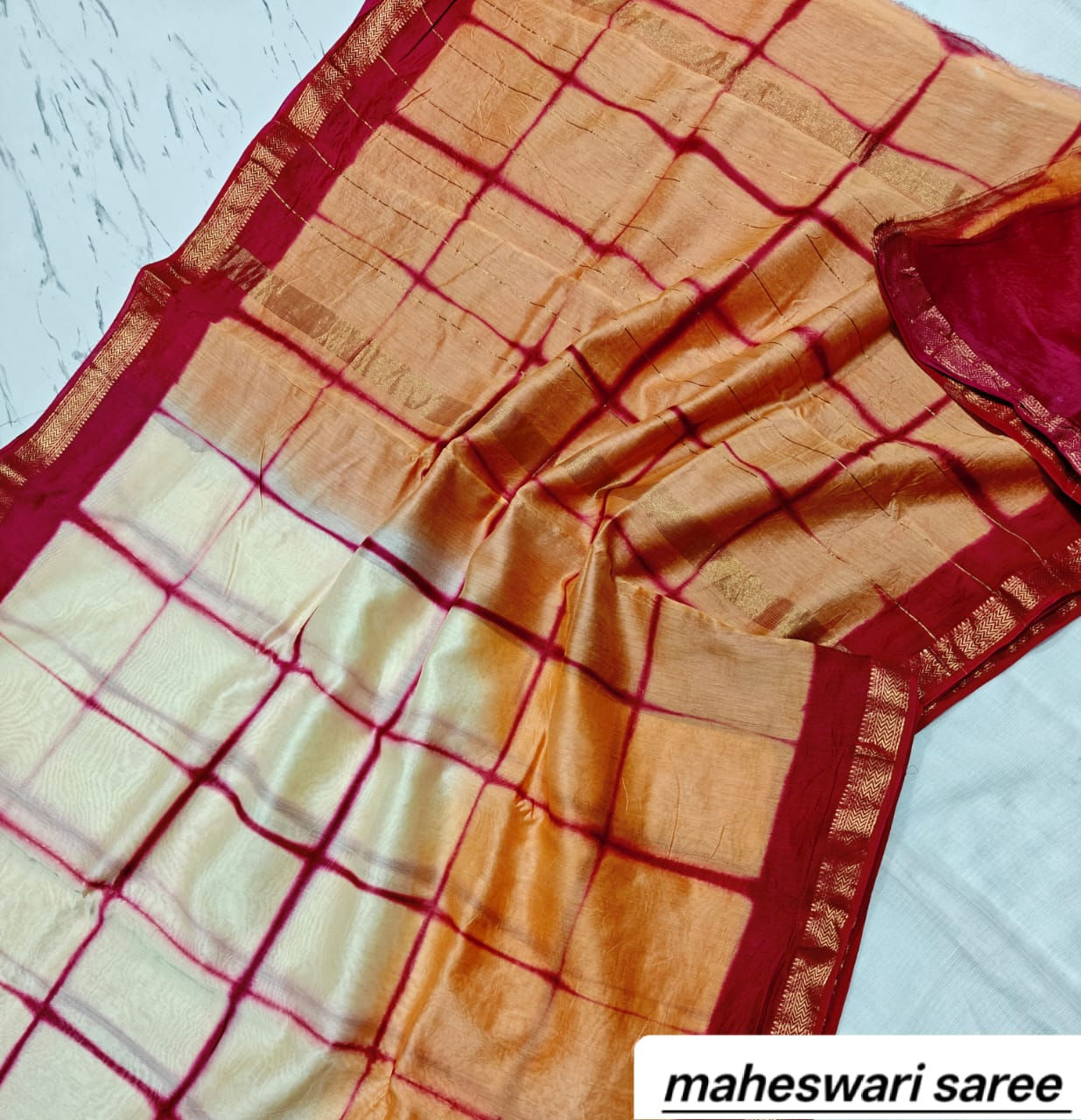 Pure Maheshwari Silk Saree