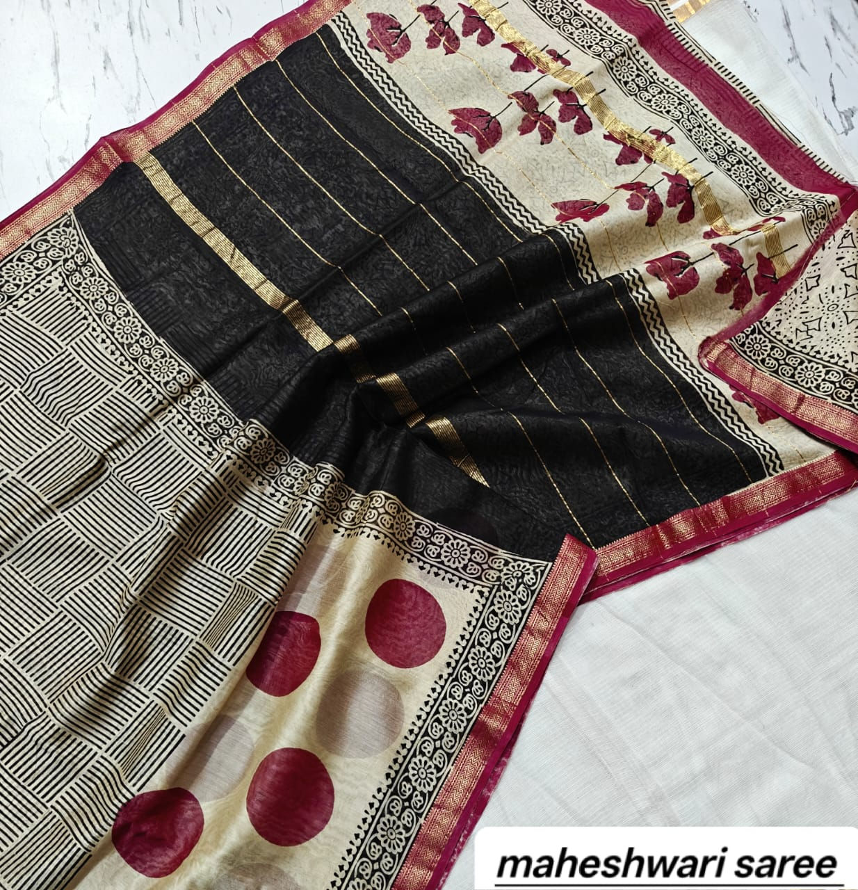 Pure Maheshwari Silk Saree