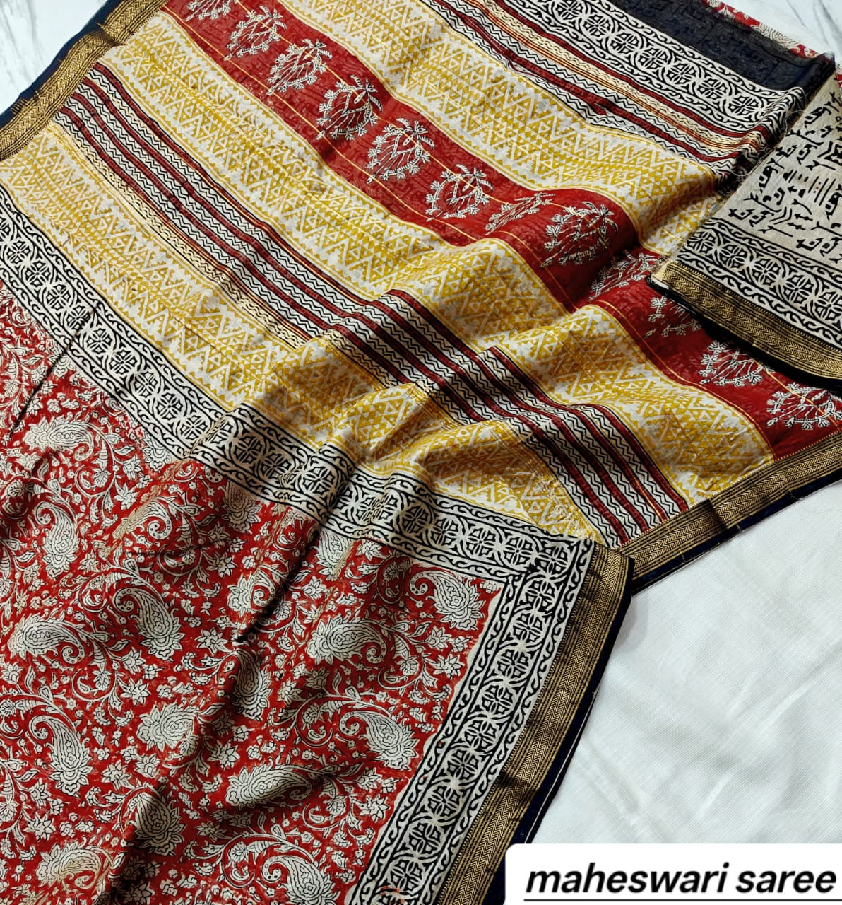 Pure Maheshwari Silk Saree