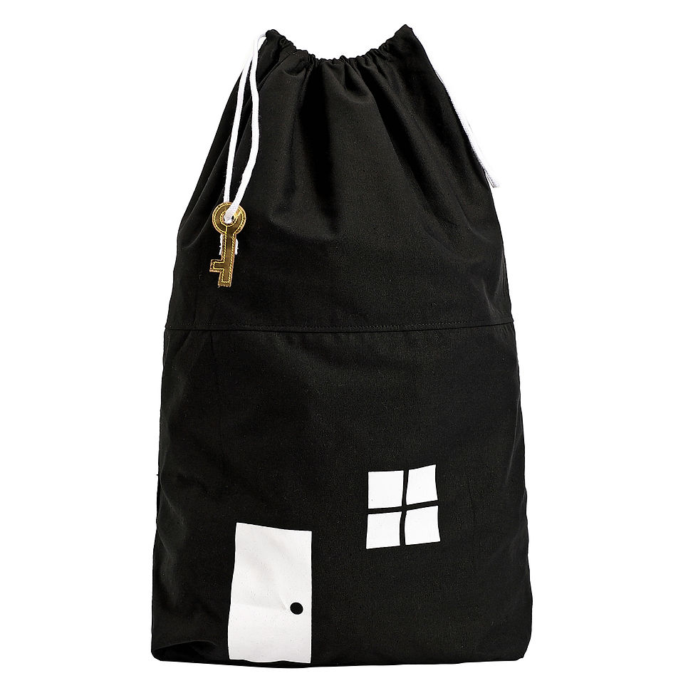 תמונה ממוזערת: שק אחסון בית שחור קנבס Black And White Kids אקססוריז לעיצוב חדרי ילדים ותינוקות