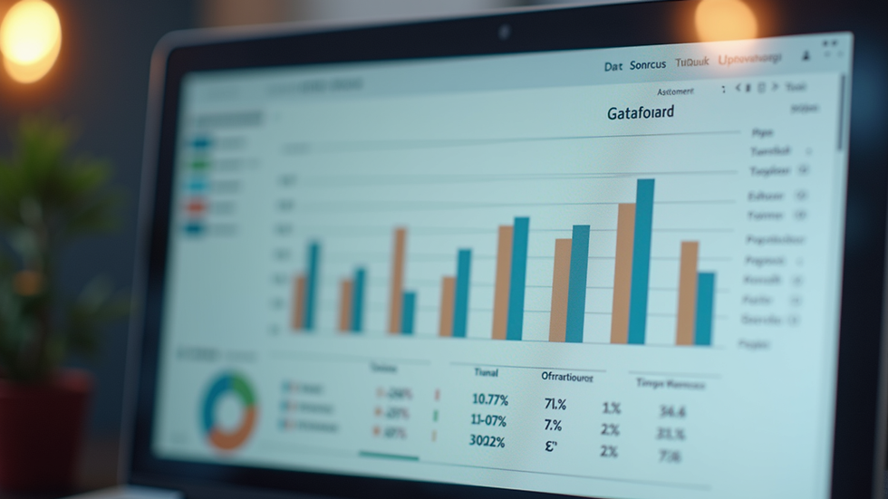 Close-up view of a computer screen showing a sales pipeline dashboard